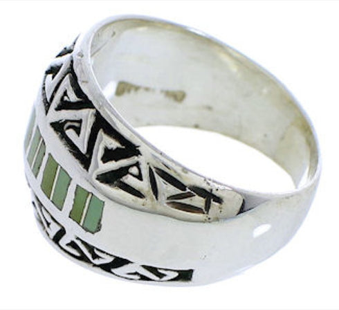 Turquoise Inlay Sterling Silver Jewelry Ring Size 4-3/4 WX35924